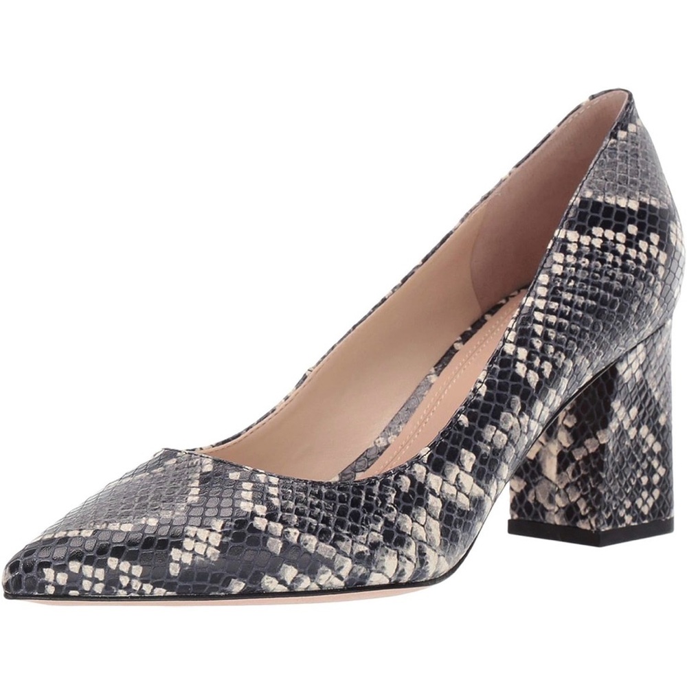Marc Fisher Zala Snakeskin Leather Block Heel Pump. Size 6M